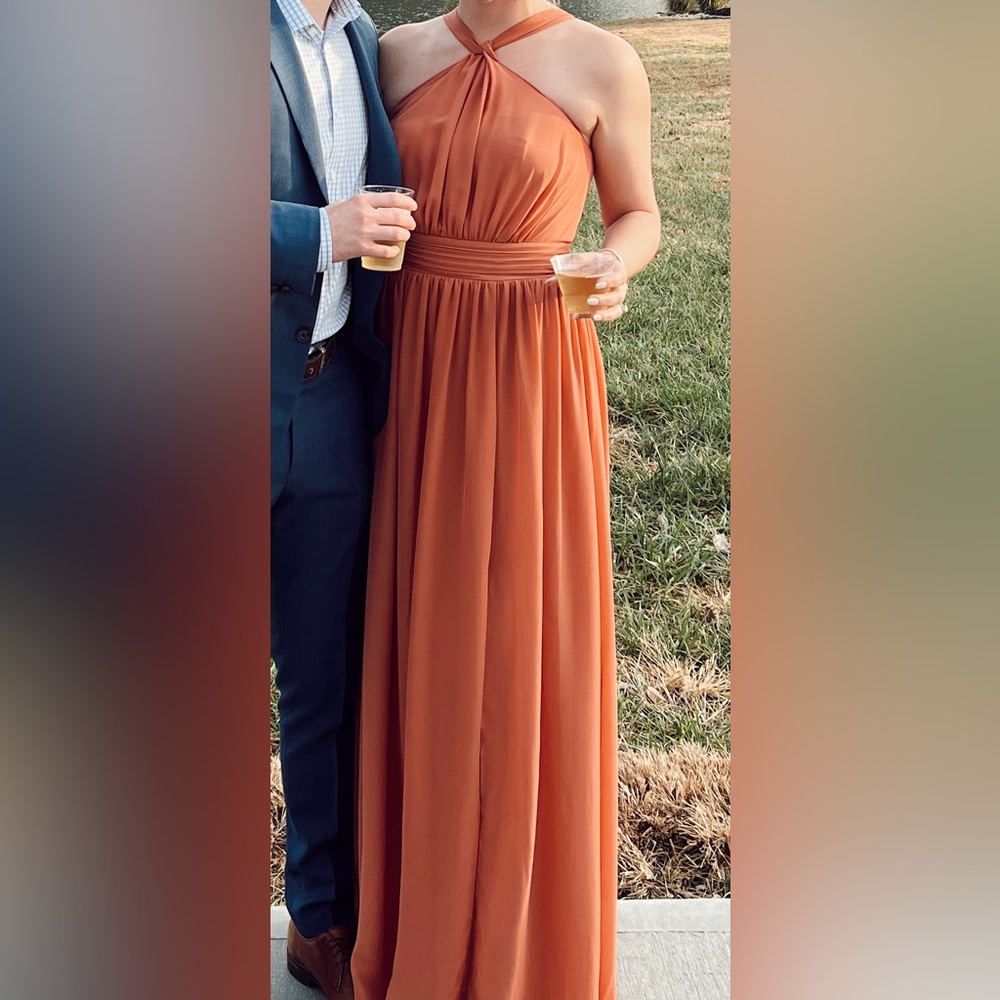 Kiko chiffon dress- terracotta Size M